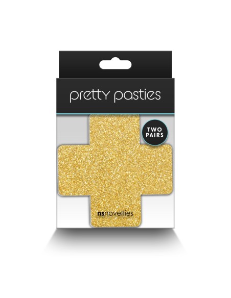 PRETTY PASTIES CRUZ GLITTER ORO NEGRO 2 PAR