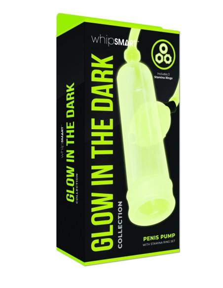 SET DE BOMBA PARA PENE Y ANILLO DE RESISTENCIA QUE BRILLA EN LA OSCURIDAD WHIPSMART