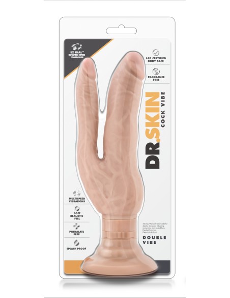 DR. SKIN COCK VIBES DOBLE VIBRADOR BEIGE