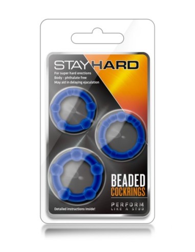 STAY HARD PENDIENTES CON CUENTAS AZUL